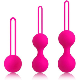 3 шт. Вагінальні кульки-перлини з силікону для жінок - тренажер Kegel, рожевий