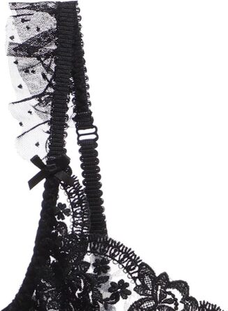 Сексуальний жіночий комплект спідньої білизни: мереживний мереживний топ-бюстгальтер та боді без кісточок, чорний, L