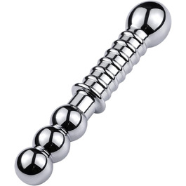 Анальний плагін з подвійним голівкою SM Metall - BDSM, еротичне рабство, дилдо, мастурбація, плагін для анального сексу, фетиш, прогресивний аналовий плагін для чоловіків, жінок, пар