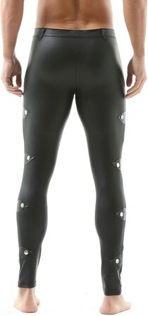 Чорні лосини з ефектом лакованого шкіряного покриття для чоловіків QiaTi, розмір XXL