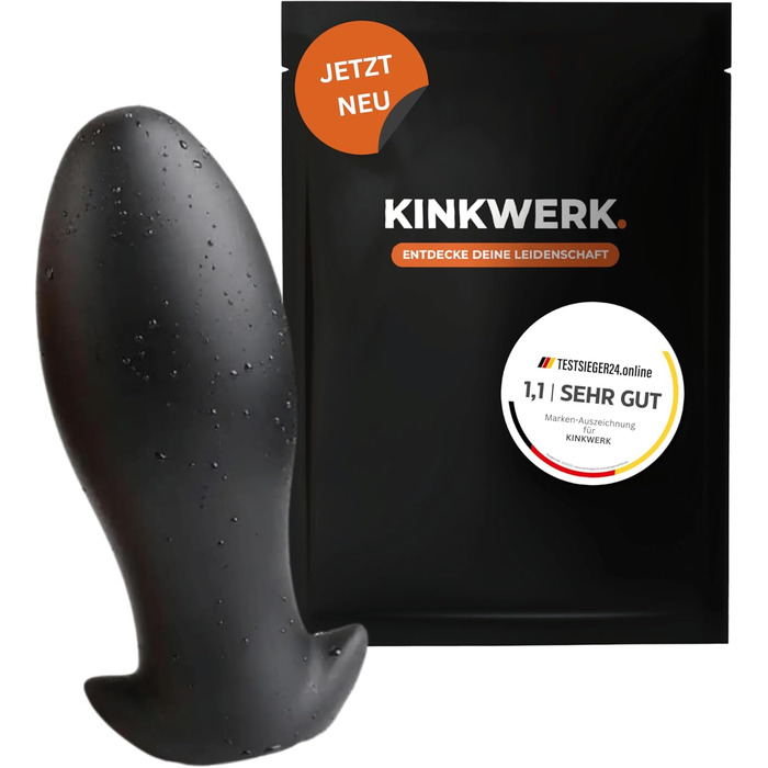 Анальний плаг KINKWERK з м'якого силікону | Преміум якість, XL | Для початківців та досвідчених | Зручний у догляді