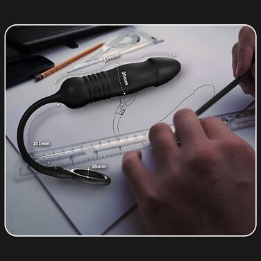 Масажер простати для чоловіків ChicLSQ з кільцем на пеніс, пультом керування та телескопічним вібратором. 3 режими вібрації + 3 режими ковзання. Інтимна іграшка для чоловіків