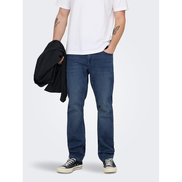 Чоловічі вузькі джинси Only & Sons Onsloom Slim Fit, темно-сині, 33W / 32L
