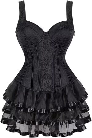 Сукня-корсет, чорна, з шнуруванням, для повних грудей, Burlesque, XXS
