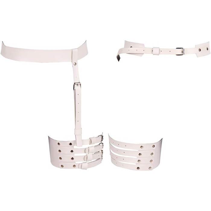 Жіночий шкіряний повзунок для панчіх, корсетний пояс, регульований, повзунок для ніг, каге для тіла, панчохи, стрічки для стегон (білий)