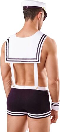 Костюм поліцейського для чоловіків: поліцейський костюм, комплект стриптера, форма, шапка, лацхави, білий, універсальний розмір