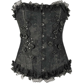 Корсет для жінок чорного кольору, вінтажний, для корекції живота, бюстгальтер-корсет, топ, корсаж, великі розміри, готичний, фітнес-одяг, для святкування, вечірки, піратський костюм, 4XL