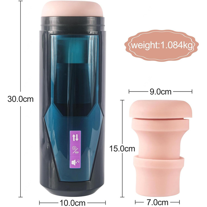 Масажер для чоловіків з телескопічною функцією та 9 вібраціями - електричний секс-іграшка для стимуляції пеніса