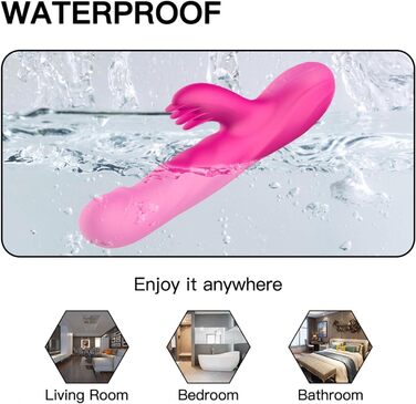 Силіконовий вібратор-дилда для жінок з 3 телескопічними функціями, 10 режимів вібрації, ротаційні функції, червоний колір