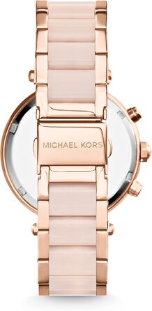 Жіночий годинник Michael Kors Parker кварцовий хронограф, сталевий ремінець, 39 мм, колір рожеве золото та світло-рожевий