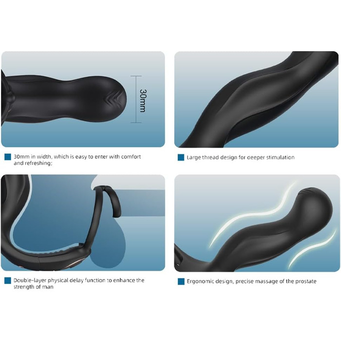 Анальний вібратор з електрошоком NAIXBTY для чоловіків: комплект з 3 електрошоком та 7 режимами вібрації, стимулятор простати, масажер, Buttplug, SM іграшка