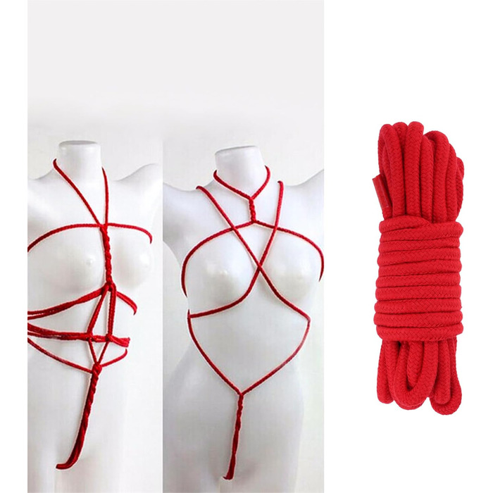 Набір для БДСМ: мотузки, наручники, петиші, маски, петиші, пару (червоний та чорний)