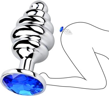 Анальний плагін SXOVO (набір 3 шт): малий, середній, великий - металевий, з камінцем, для пар
