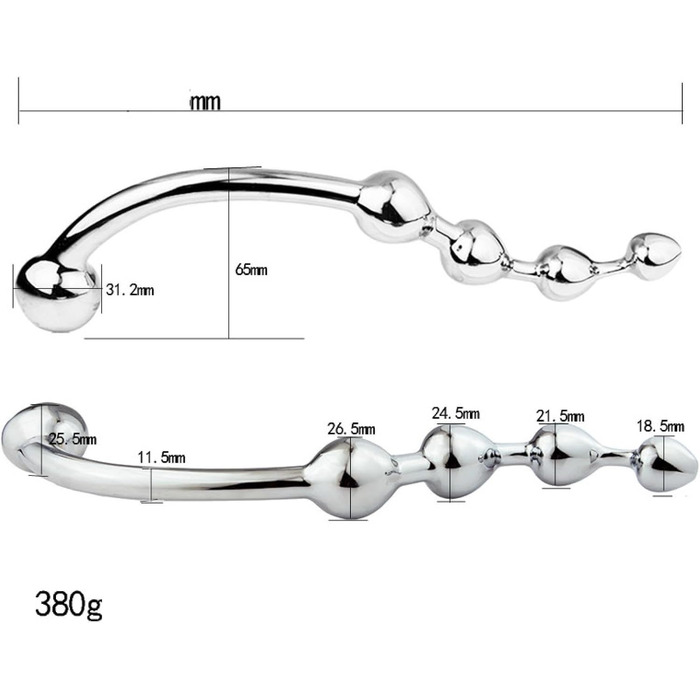 Металевий анальний плагін з нержавіючої сталі - дилдо для дорослих, унісекс. Іграшка для секс-ігор, мастурбації. Довгий бат-плаг, секс-машина.