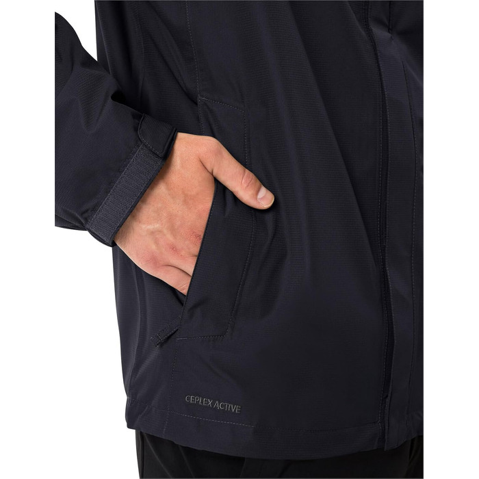Чоловіча вітро- та водонепроникна куртка VAUDE Escape Light Jacket, дихаюча легка куртка для дощу, чорна, розмір 4XL