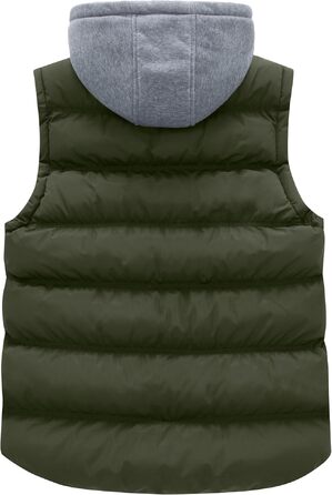 Чоловічий зимовий жилет Wantdo Outdoor з капюшоном, стібаний безрукавник, колір армійський зелений, розмір M