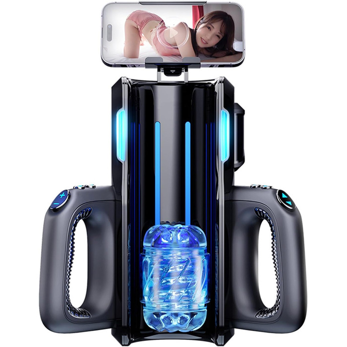 Електричний мастурбатор з двома ручками, 10 частот та 10 швидкостей, інтерактивне аудіо, секс-іграшка для чоловіків, чорний