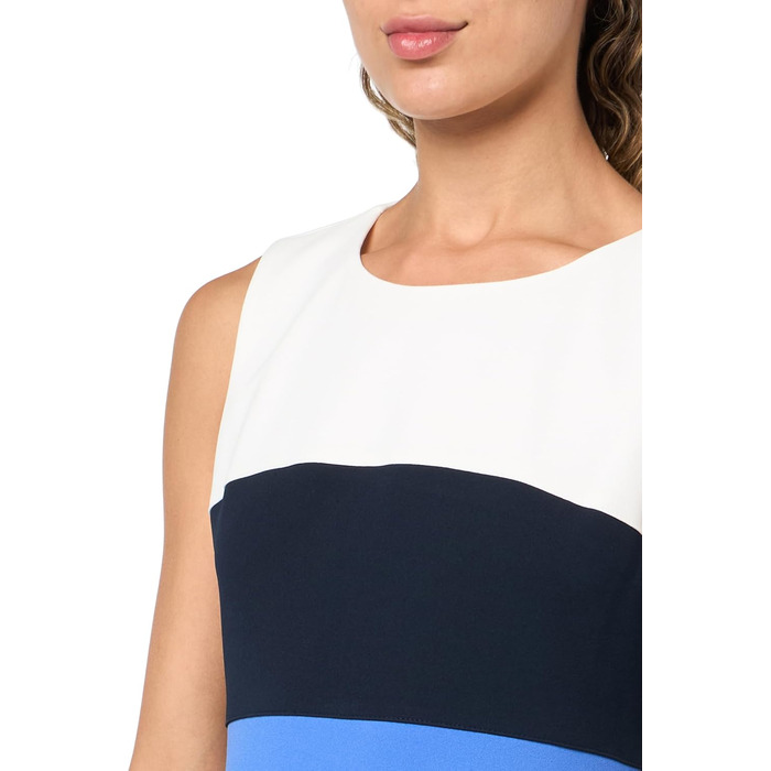 Сукня жіноча Tommy Hilfiger Adaptive Scuba Crepe Colorblock облягаючого силуету (32, Білий/Блакитний/Синій)