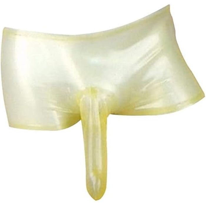 Шорти-сліпи з латексу SALANSEX з презервативом для чоловіків, прозорі, сексуальна білизна для SM, вечірок, BDSM, фетишу (M, прозорий)