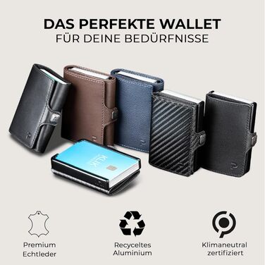 Шкіряний мінімалістичний гаманець KLIK Slim з монетницею та RFID захистом для чоловіків, темно-коричневий, на 10-12 карток