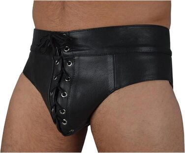 Чоловіча спідня білизна з шкіри Awansstar AW-510, чорна, танга/сліп, 32 розмір