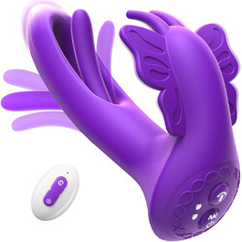 Вібратор для жінок з 9 режимів вібрації та пультом дистанційного керування, стимулятор клітора, фіолетовий