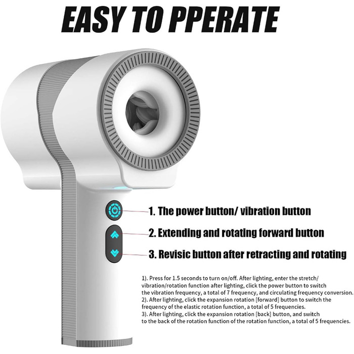 Електричний масажер для чоловіків ChicLSQ Vibrierender Masturbator – для стимуляції та розслаблення, 5 телескопічних та 7 режимів вібрації, автоматичний, з ручкою