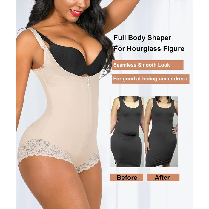 Корсет YIANNA для фігури: боді-шейпер, слінг, бежевий, XS. Сильний ефект контролю живота та формування фігури. Колумбійський дизайн.