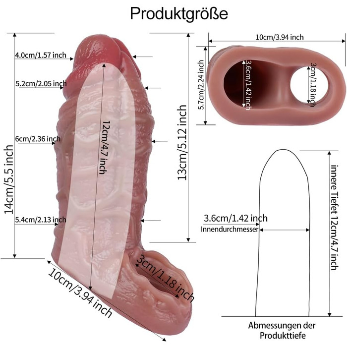 Силіконовий презерватив Jomyu з об'ємним мошонковим кільцем та структурою вен для збільшення та подовження статевого члена, секс-іграшка для чоловіків