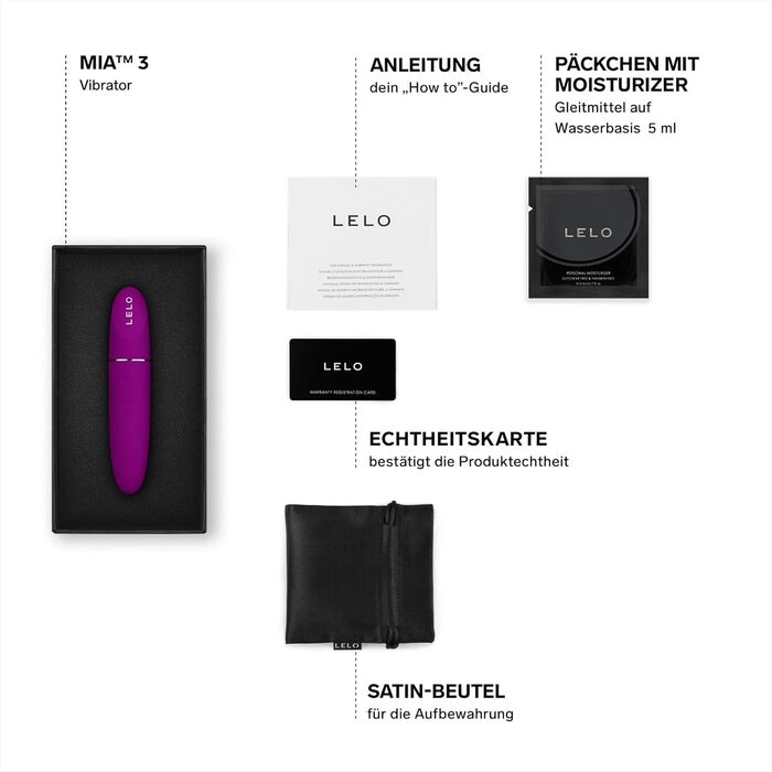 Вібратор LELO MIA 3 для жінок, міні-вібратор у стилі помади, 8 режимів, Deep Rose