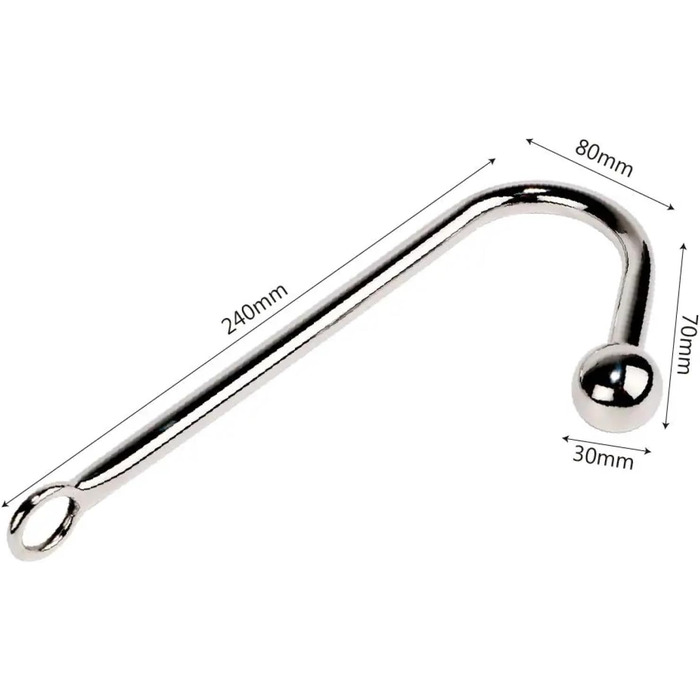 Анальний плаг-кулька 30 мм з металевим гачком для дорослих. Іграшки для БДСМ.