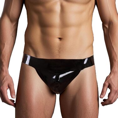 Чоловічі труси G-string з латексу GREEFEI, чорні, ручної роботи, Tanga, XL