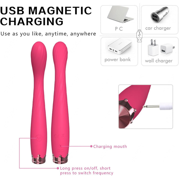 Вібратор G-Punkt Silikon з 10 режимами вібрації для жінок, масажер клітора, секс-іграшка, дildo, для жінок та пар, рожевий