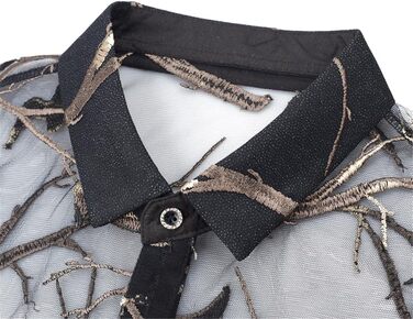 Чоловіча сорочка Deepsko з вишивкою, прозора нижня частина, літня сітка, сексуальний короткий рукав, чорний, XL