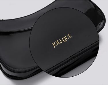 Жіноча міні-сумка JOLLQUE через плече з екошкіри (лакова), маленька сумка-клатч чорного кольору