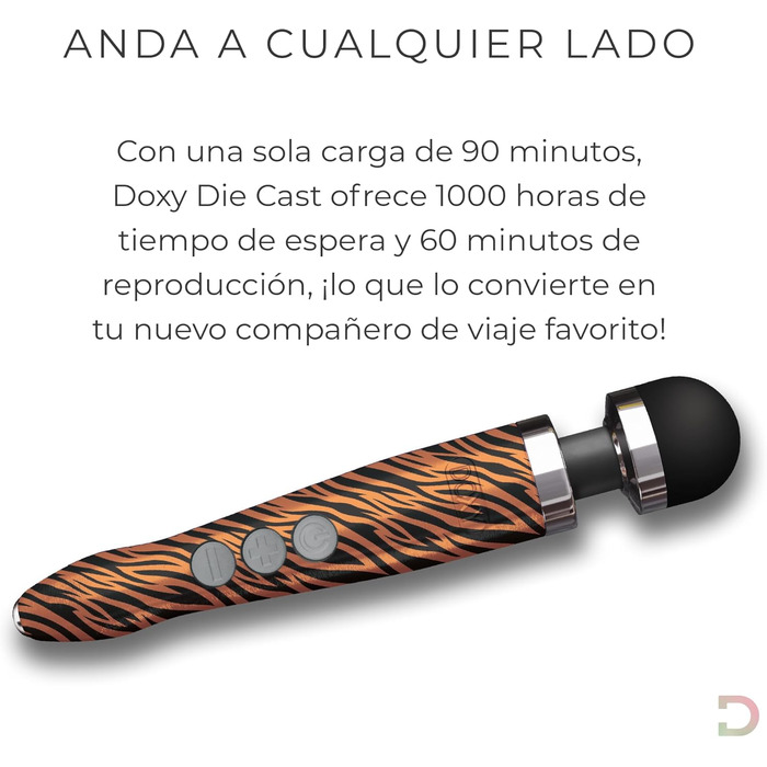 Масажер для тіла Doxy Die Cast 3 - перезаряджуваний вібратор-масажний стрижень для жінок (Tigerin)