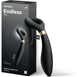 Вібратор для пар Satisfyer Endless Fun: 33 функції, 100 вібрацій | Сильний та тихий для жінок та чоловіків | Іграшка для дорослих, як дildo та для стимуляції клітора | Чорний | 1 шт.