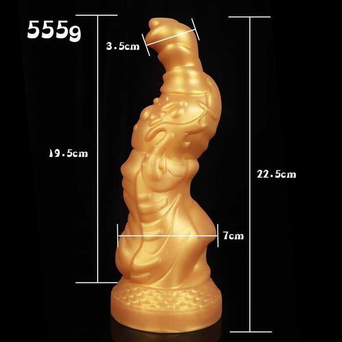 Анальний плаг з силікону SMGKB з сильним присоском, золотий, для масажу G-Spot та простати