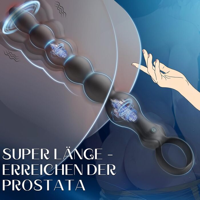 Анальний вібратор для чоловіків та жінок, комплект з 10 режимів вібрації, іграшки для дорослих