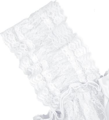 Нічна сорочка-бабідол Satini Dessous з рюшами та мереживом, Cosplay, XXL, білий колір