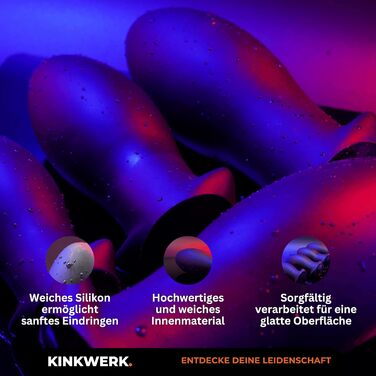 Анальний плаг KINKWERK з м'якого силікону | Преміум якість, XL | Для початківців та досвідчених | Зручний у догляді