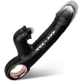Вібратор для жінок Rabbit з кліторальною стимуляцією, Dildo, G-spot, 10 режимів, анальний вібратор, іграшка для дорослих, для пар (чорний)