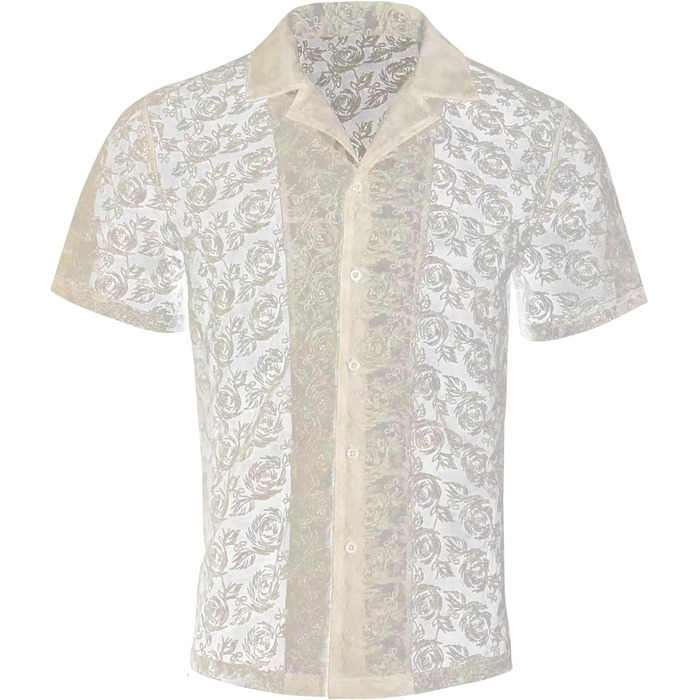 Чоловіча прозора сорочка Panegy з мереживом, сітка, бюстгальтер, мереживна білизна Sim, Cubwear (L, білий)