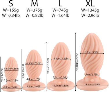 Анальний вібратор AMZABEE з спіральною масажною текстурою 