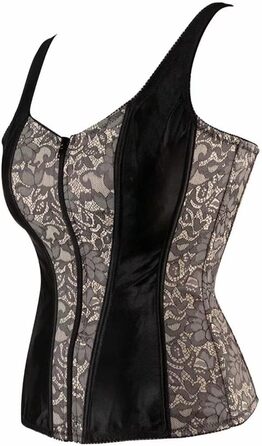 Корсет топ бюстєль для жінок, повний розмір, атлас, квіткова мережка, шнурівка, білий, 5XL