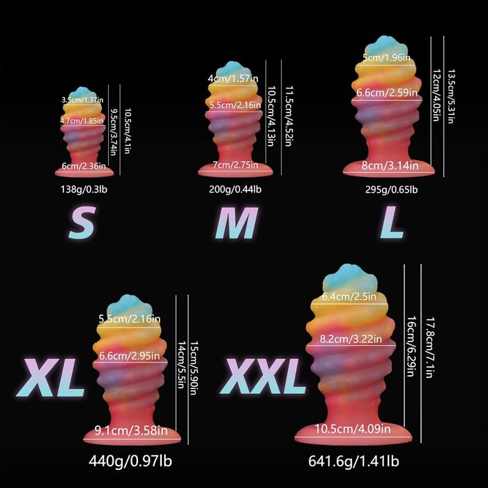 Анальний дилататор HXLXW з силікону, 5 розмірів, світлодіодний, для масажу G-точки та простати, для початківців, жінок, чоловіків, пар