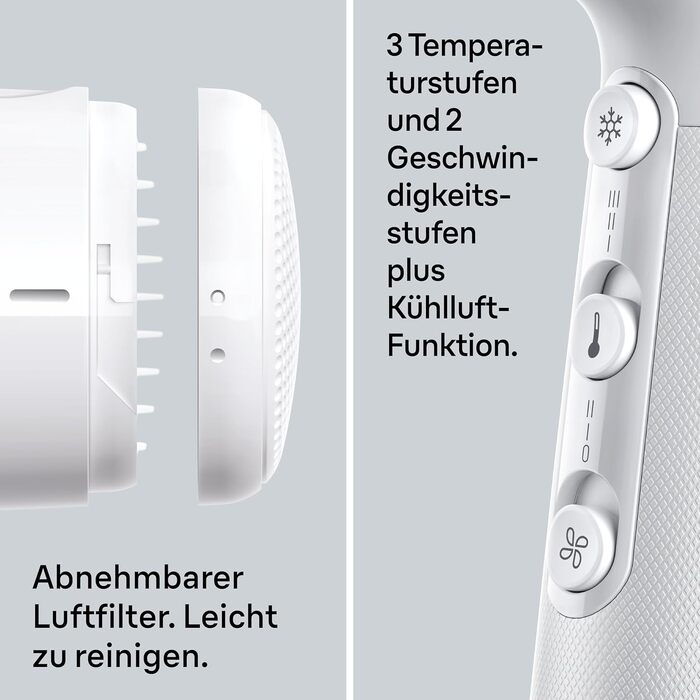 Фен для волосся Braun HD4.2 з дифузором та styling-насадкою, технологія Super IONTEC, 2100 Вт, 3 температури та 3 швидкості, чорно-сірий (BRHD226E)