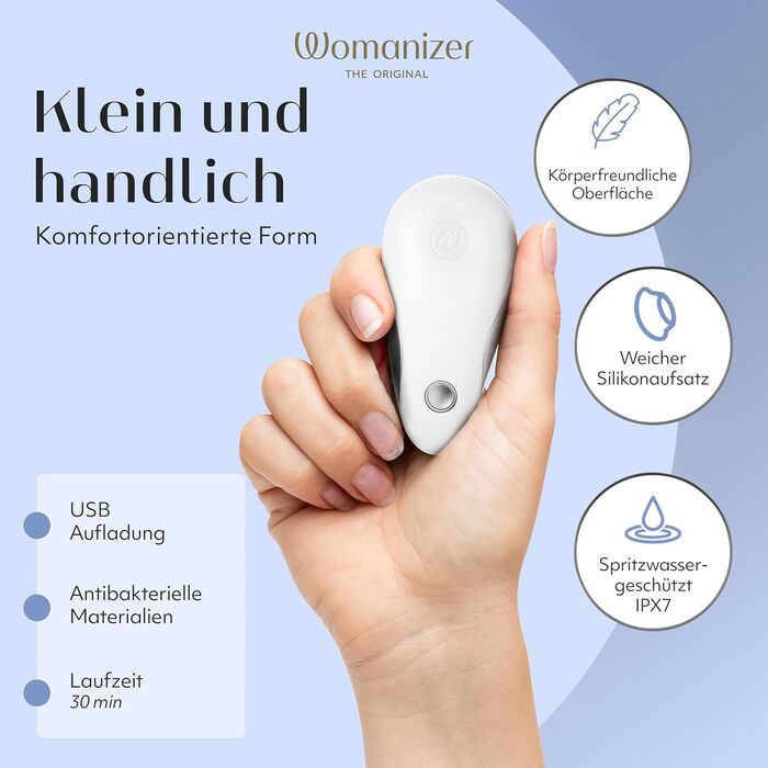Womanizer Starlet - вібратор для жінок з 4 рівнями інтенсивності | Безшумний, водонепроникний, акумуляторний | Білий