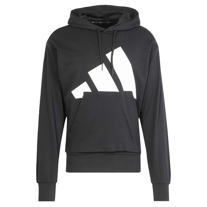 Чоловіча толстовка-худі adidas Essentials Big Logo з французького трикотажу, чорна/біла, розмір M