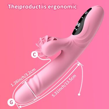 Вібратор для жінок з 9 функціями та підігрівом: Rabbit, стимуляція G-точки, фіолетовий